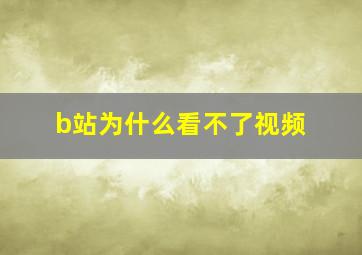 b站为什么看不了视频