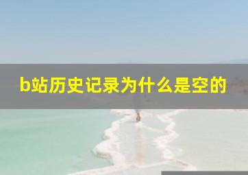 b站历史记录为什么是空的