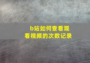 b站如何查看观看视频的次数记录