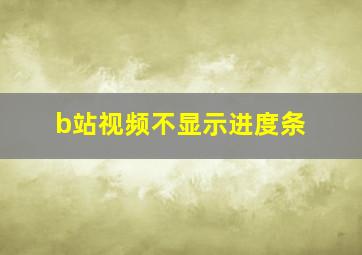 b站视频不显示进度条