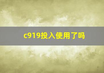 c919投入使用了吗