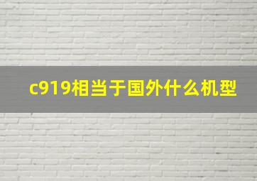 c919相当于国外什么机型