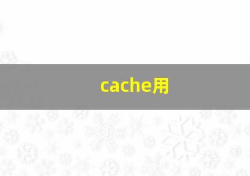 cache用