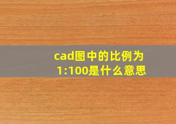 cad图中的比例为1:100是什么意思