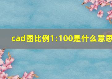 cad图比例1:100是什么意思