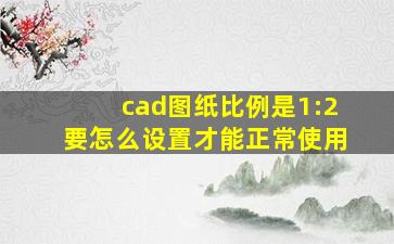 cad图纸比例是1:2要怎么设置才能正常使用