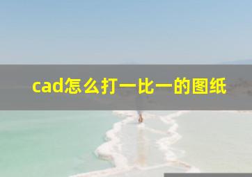 cad怎么打一比一的图纸