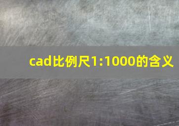 cad比例尺1:1000的含义