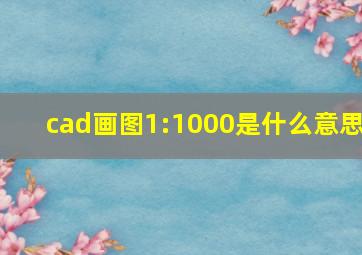 cad画图1:1000是什么意思