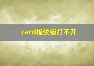 card指纹锁打不开