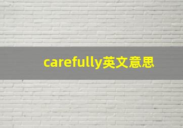 carefully英文意思