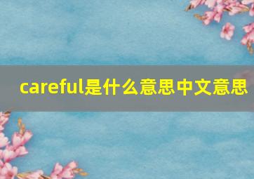 careful是什么意思中文意思