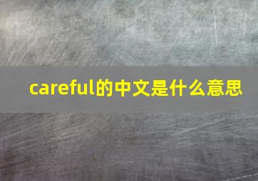 careful的中文是什么意思