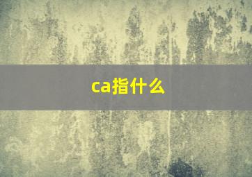 ca指什么