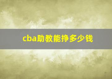 cba助教能挣多少钱