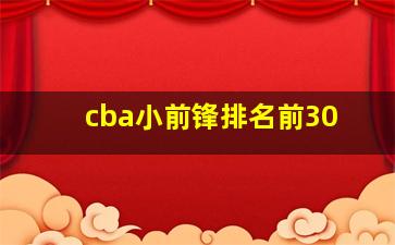 cba小前锋排名前30