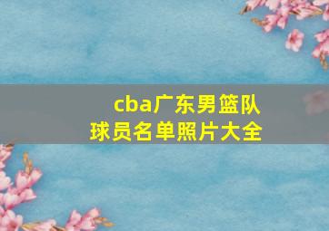 cba广东男篮队球员名单照片大全