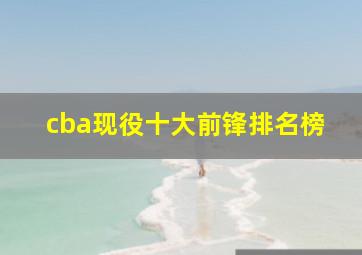 cba现役十大前锋排名榜