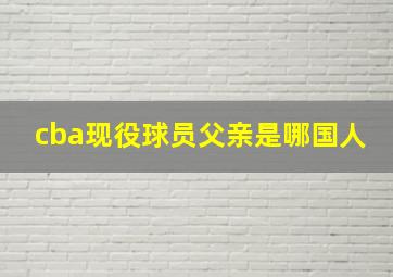 cba现役球员父亲是哪国人