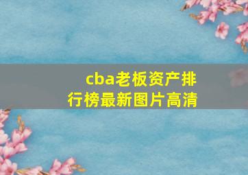 cba老板资产排行榜最新图片高清