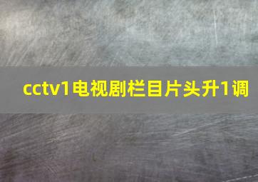 cctv1电视剧栏目片头升1调