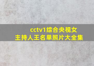 cctv1综合央视女主持人王名单照片大全集