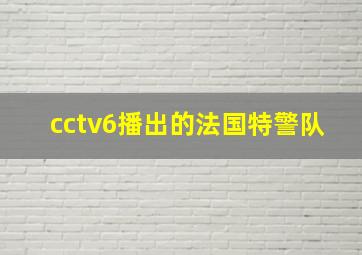 cctv6播出的法国特警队