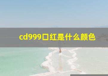 cd999口红是什么颜色