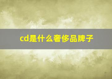 cd是什么奢侈品牌子