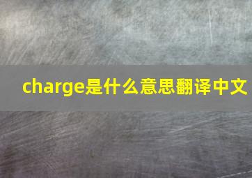 charge是什么意思翻译中文