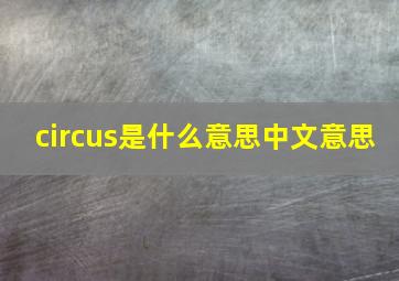 circus是什么意思中文意思