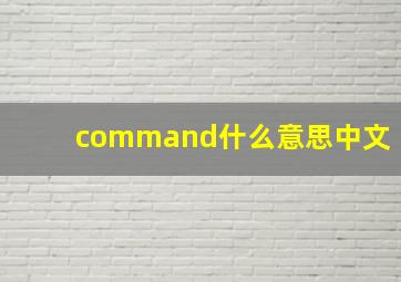 command什么意思中文