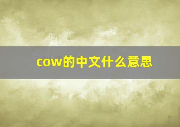 cow的中文什么意思