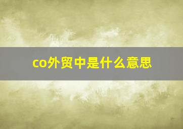 co外贸中是什么意思