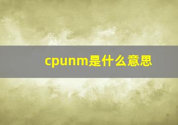 cpunm是什么意思