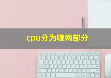 cpu分为哪两部分