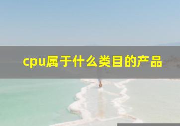 cpu属于什么类目的产品