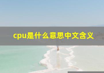 cpu是什么意思中文含义