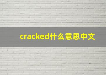 cracked什么意思中文