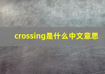 crossing是什么中文意思