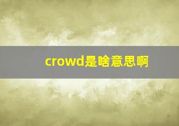 crowd是啥意思啊