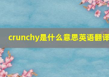 crunchy是什么意思英语翻译