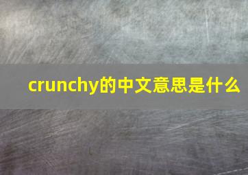 crunchy的中文意思是什么