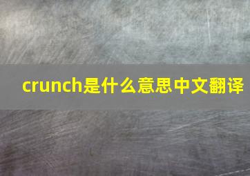 crunch是什么意思中文翻译