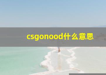 csgonood什么意思