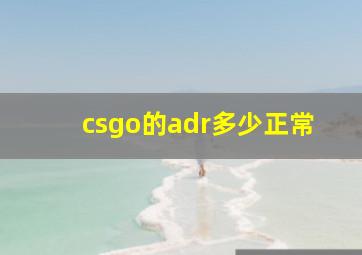 csgo的adr多少正常