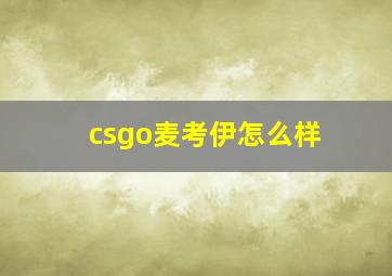 csgo麦考伊怎么样