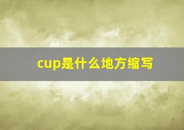 cup是什么地方缩写