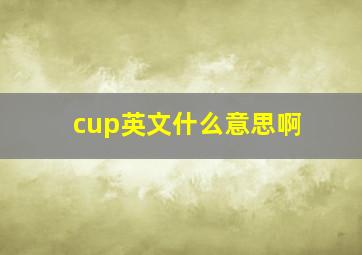 cup英文什么意思啊