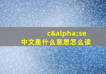 cαse中文是什么意思怎么读